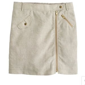 J. Crew Motorcycle-Style Mini in Linen Size 10